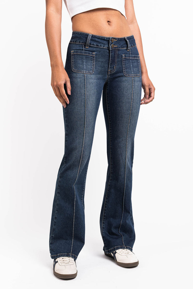 Claire 01Low Bootcut Jeans Vintage Blue – MADLADY