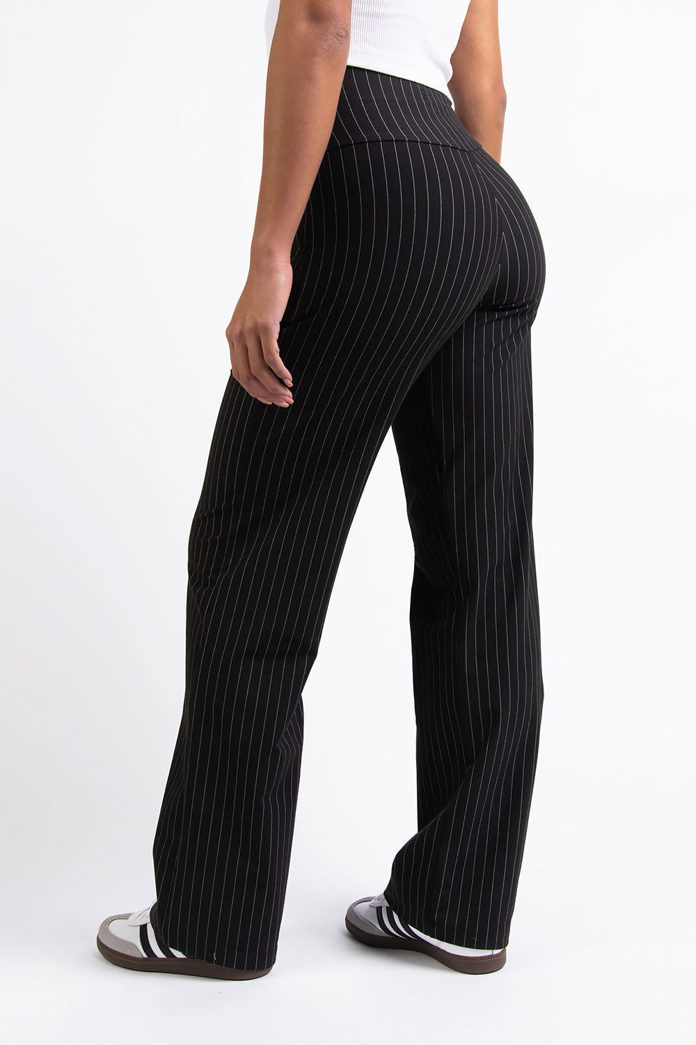 Holly 01High ActiveFlex Straight Pants - Black Striped