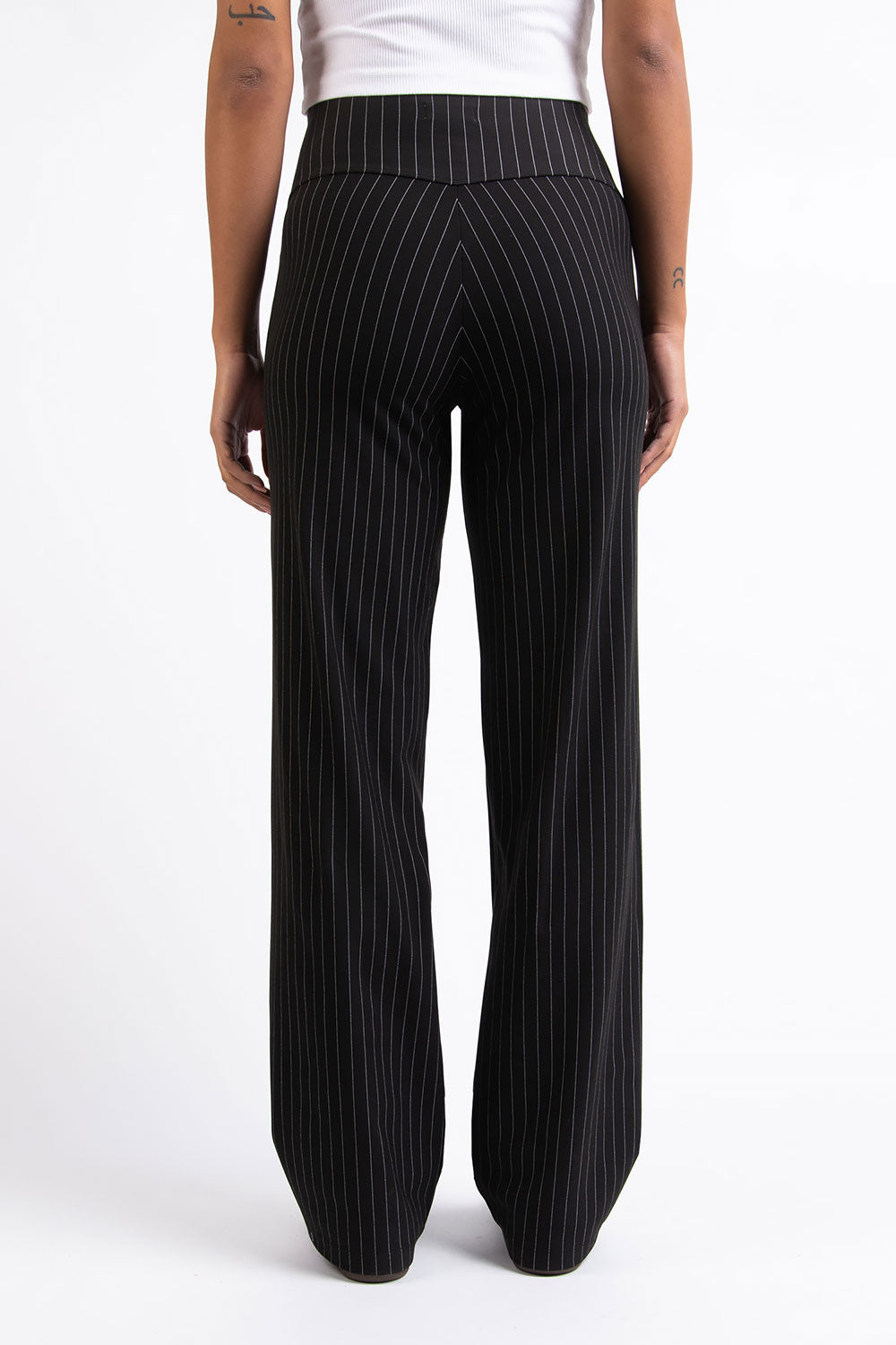 Holly 01High ActiveFlex Straight Pants - Black Striped