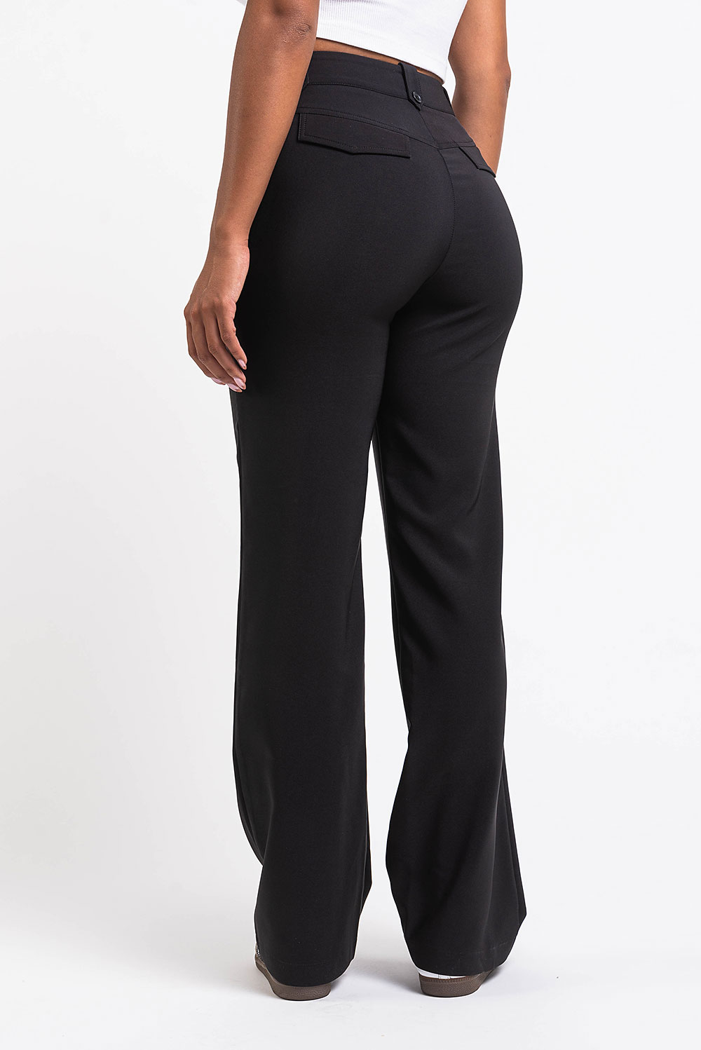 Bonnie 02High Straight Suit Pants - Black
