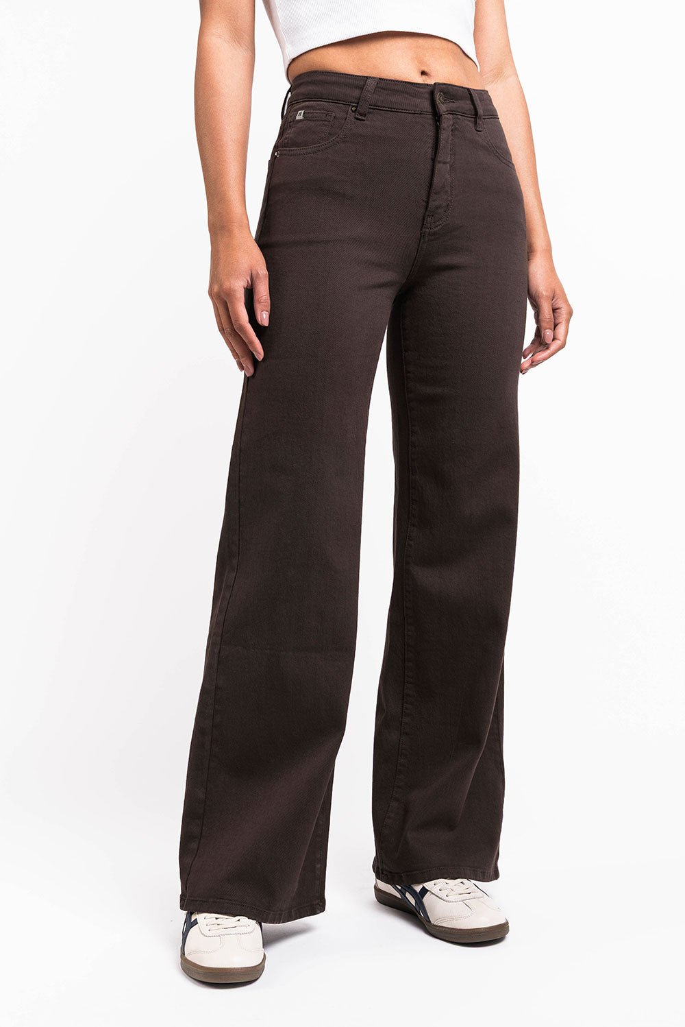 Disa 01High Straight Jeans - Dark Brown