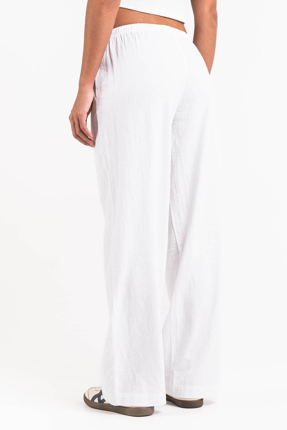 Mel 04Low Straight Linen Pants - White – MADLADY