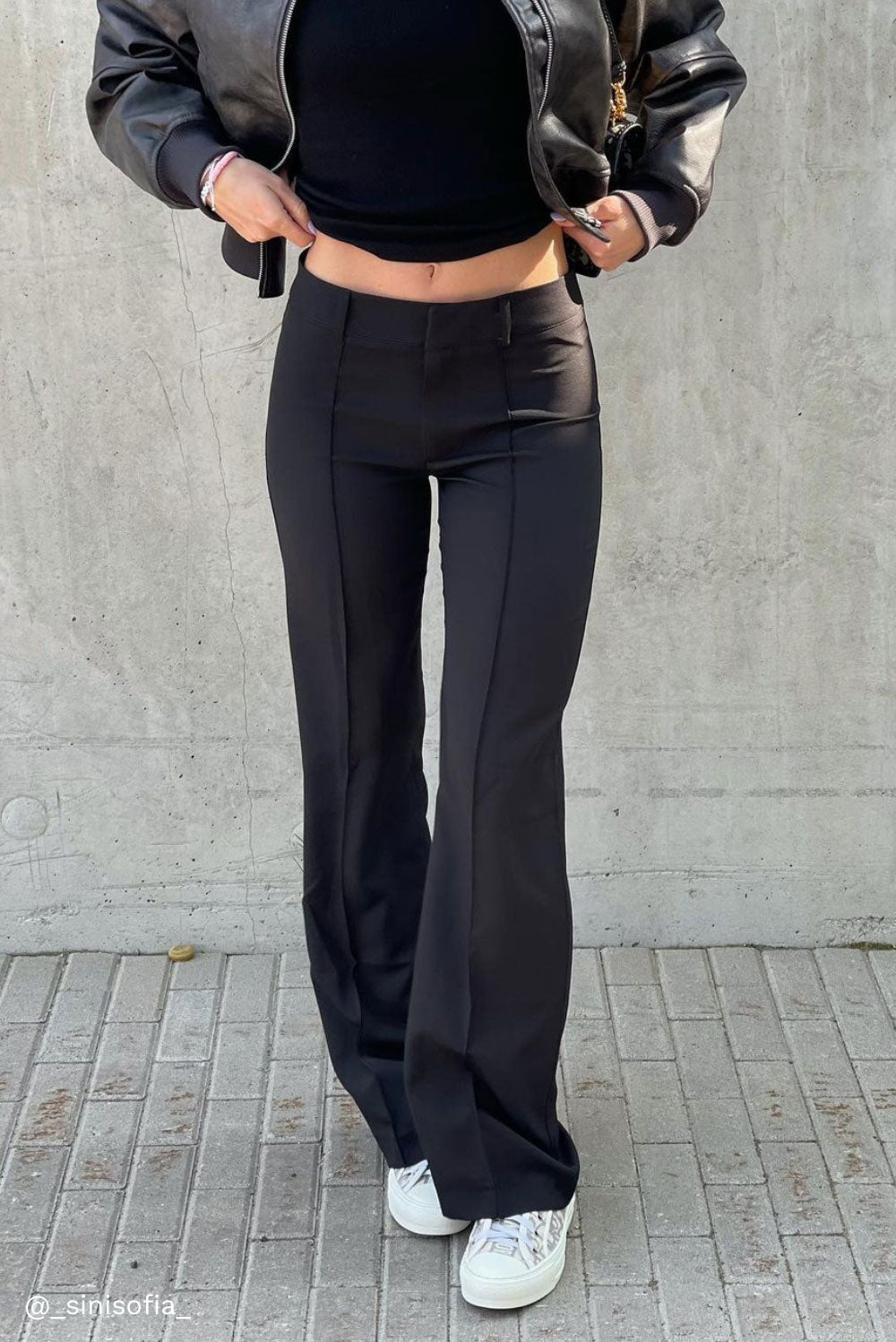 Nova 04Low Straight Suit Pants - Black