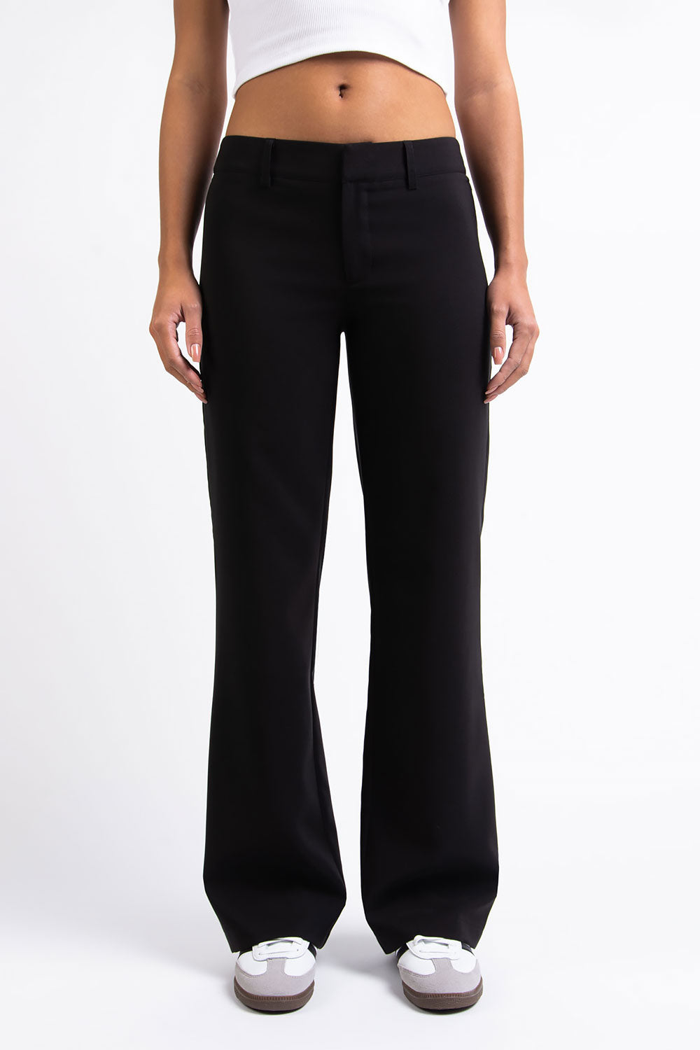 Drew 01Low Straight Suit Pants - Black – MADLADY