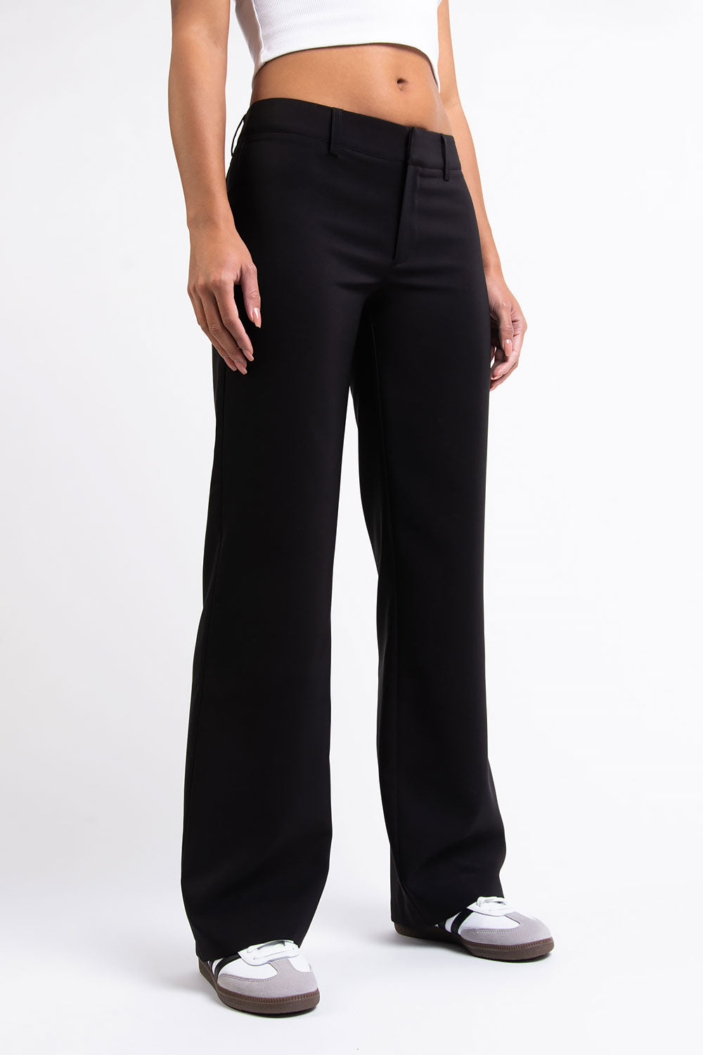 Drew 01Low Straight Suit Pants - Black – MADLADY