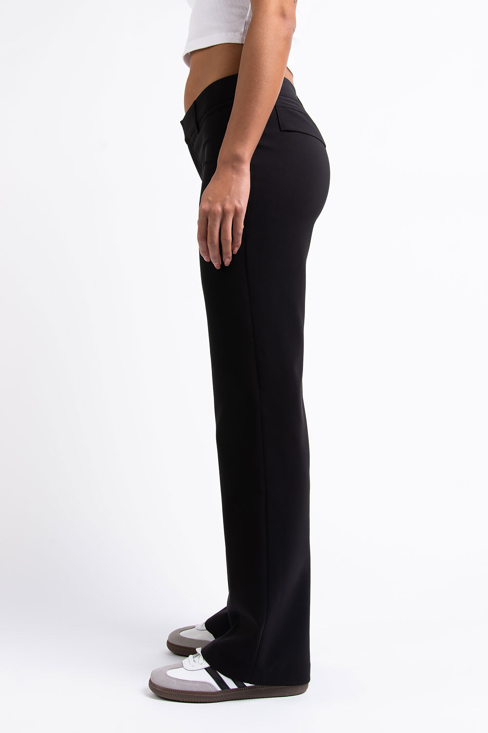 Drew 01Low Straight Suit Pants - Black – MADLADY