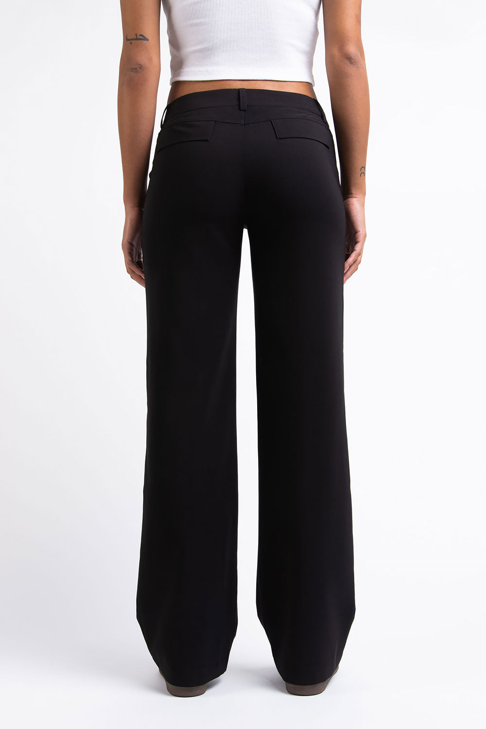 Drew 01Low Straight Suit Pants - Black – MADLADY