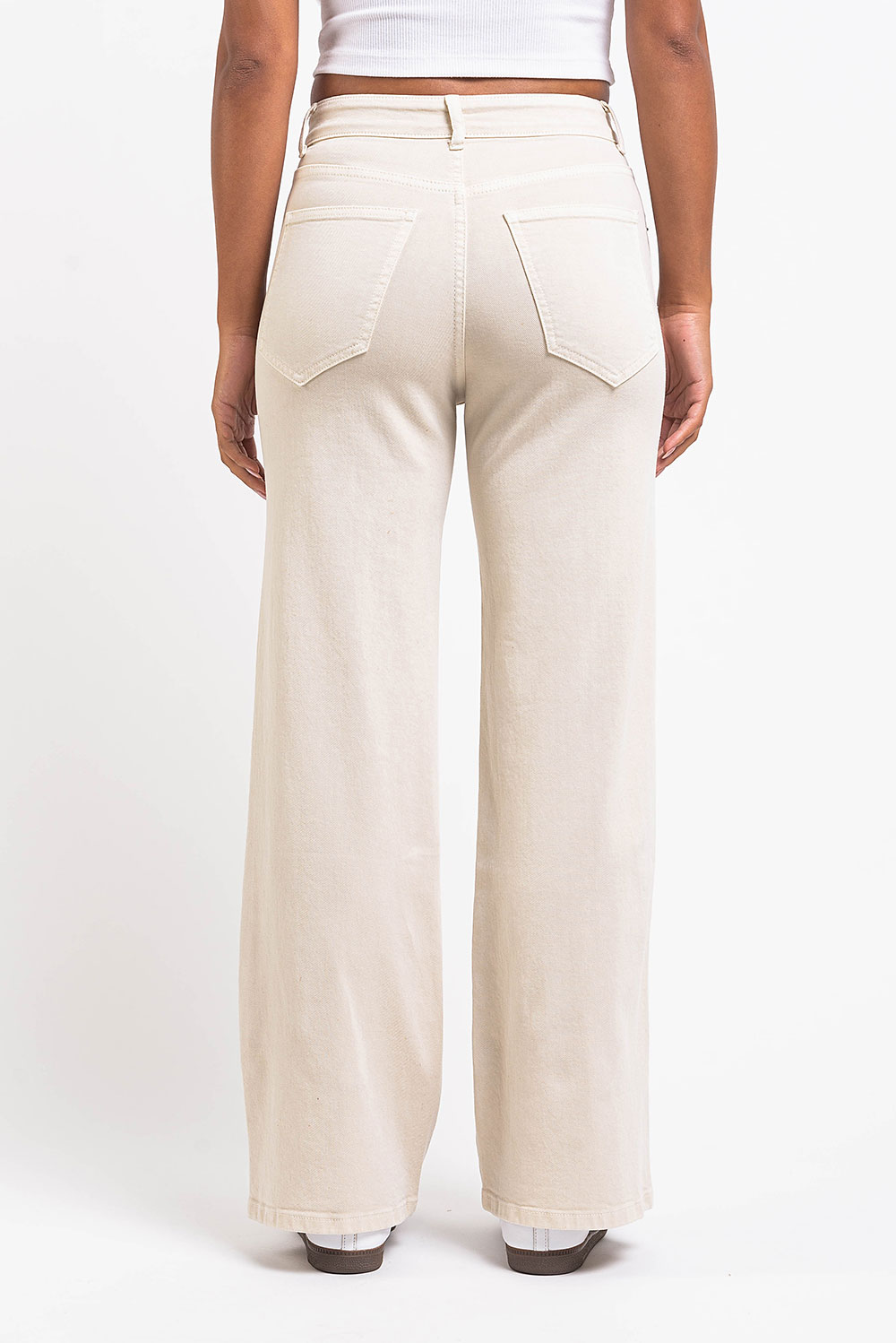 Disa 01High Straight Jeans - Beige