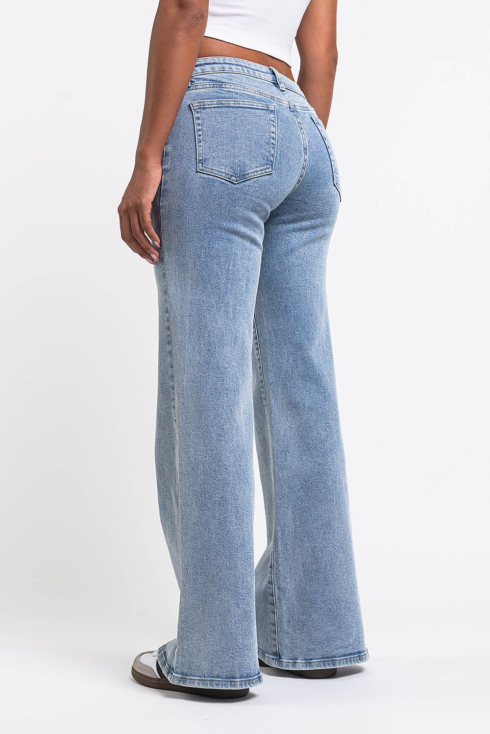 Dina 01Low Wide Jeans - Mid Blue
