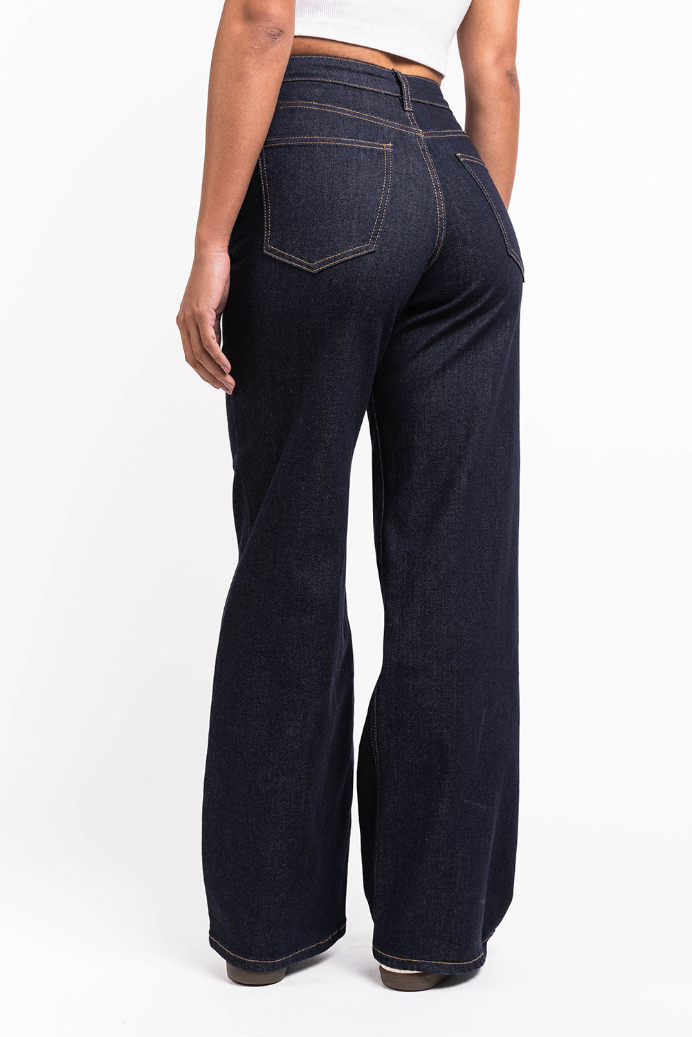 Mikka 03High Wide Jeans - Dark Blue – MADLADY