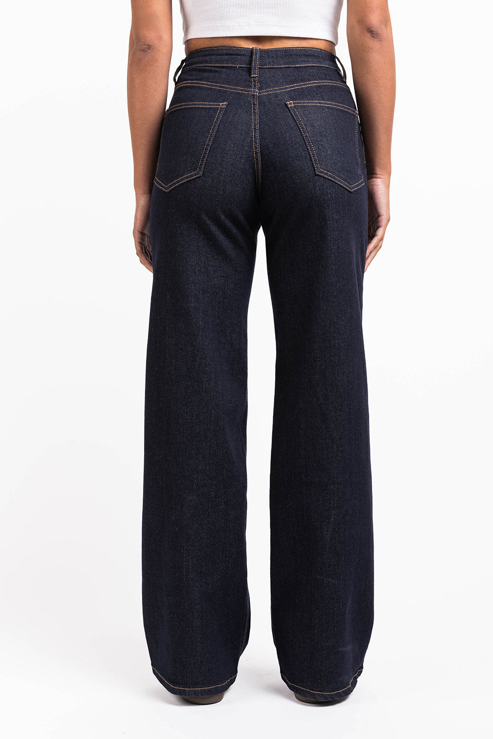 Mikka 03High Wide Jeans - Dark Blue – MADLADY