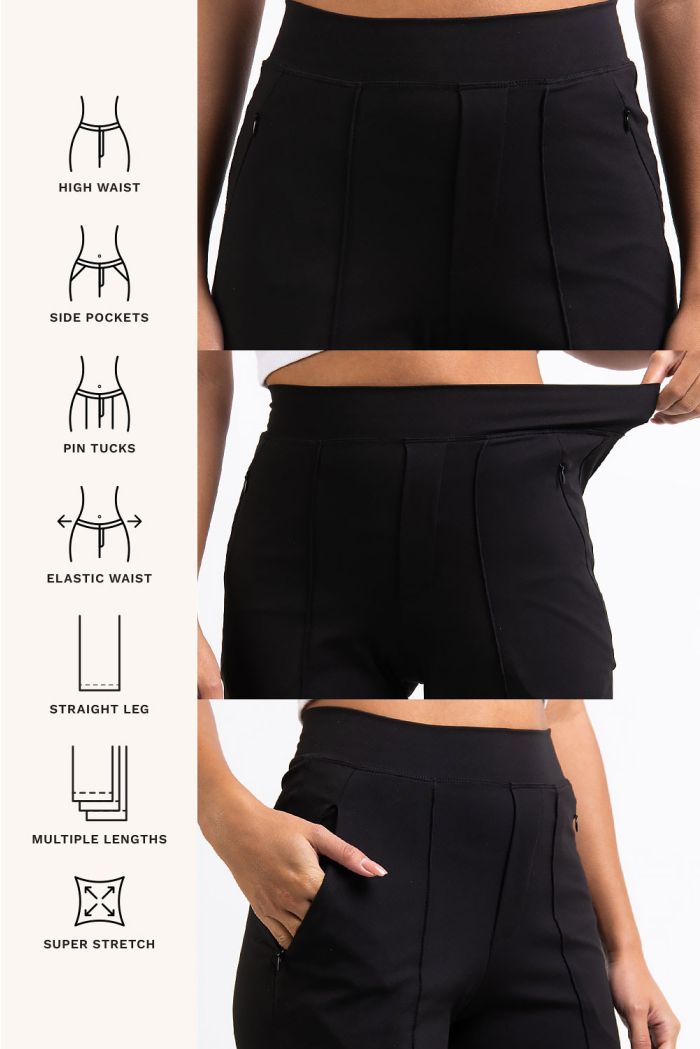 Holly 02High Activeflex Straight Pants Black MADLADY Holly 02High Activeflex Straight Pants Black MADLADY