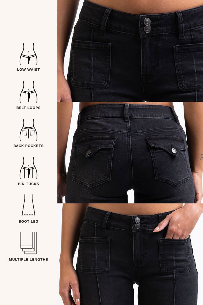 Claire 01Low Bootcut Jeans Black MADLADY