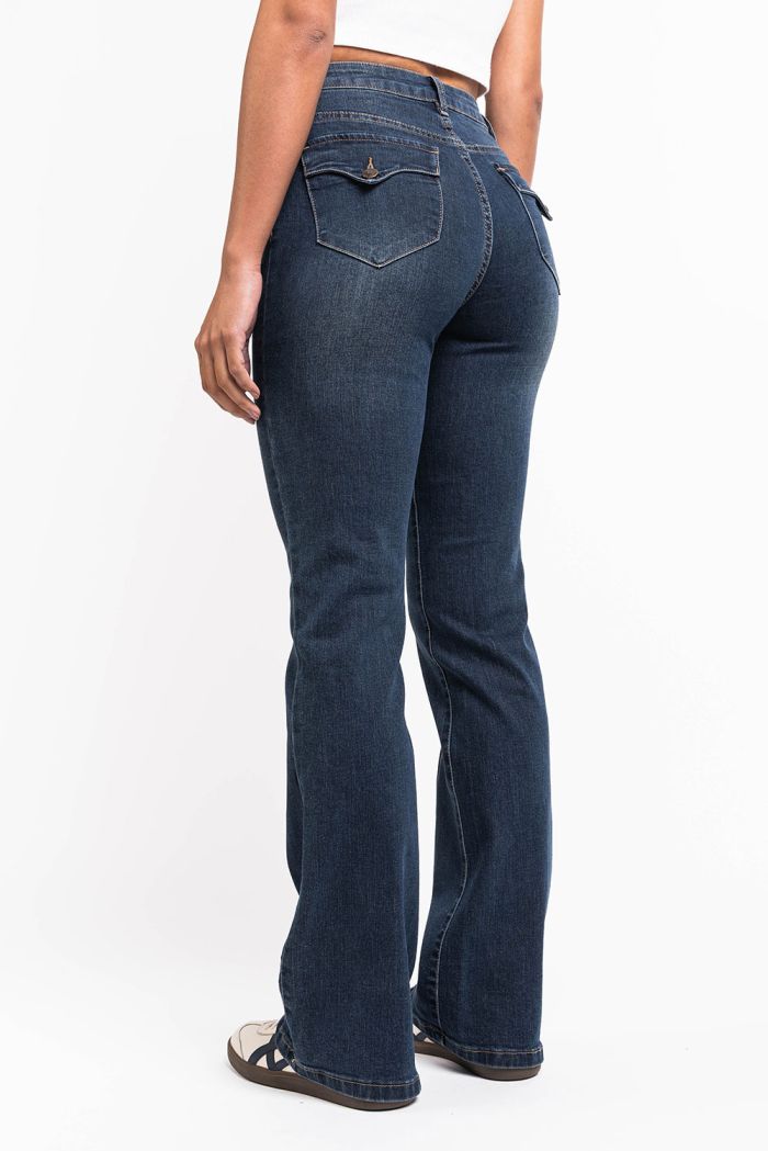 Claire 01High Bootcut Jeans Vintage Blue MADLADY