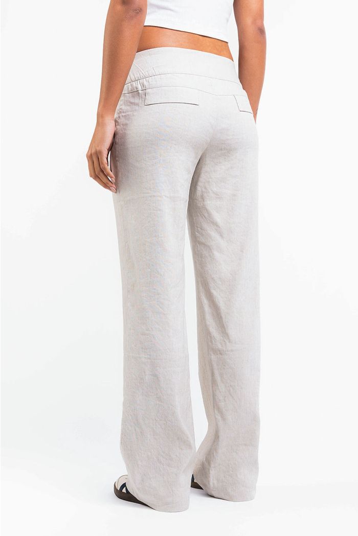 【THE MOZZ】Natural Linen Pants Mabel 02Low Straight Linen Pants MADLADY