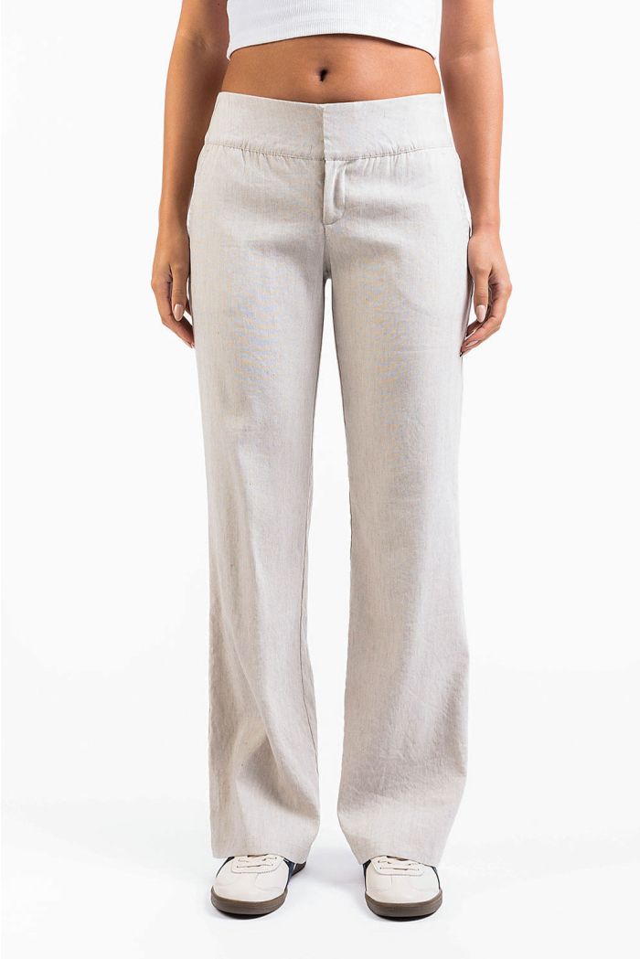 Mabel 02Low Straight Linen Pants MADLADY