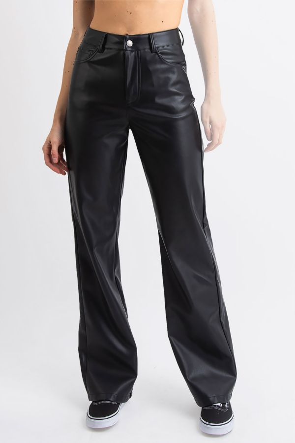 Asher 01High Wide Faux Leather Pants