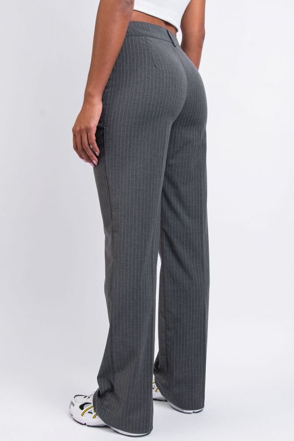 High Waist Suit Pants - Erin Pinstripe Grey