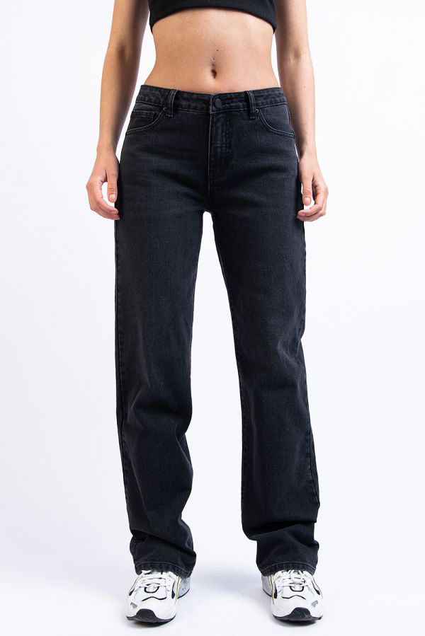 Mid Waist Jeans - Dina Washed Black