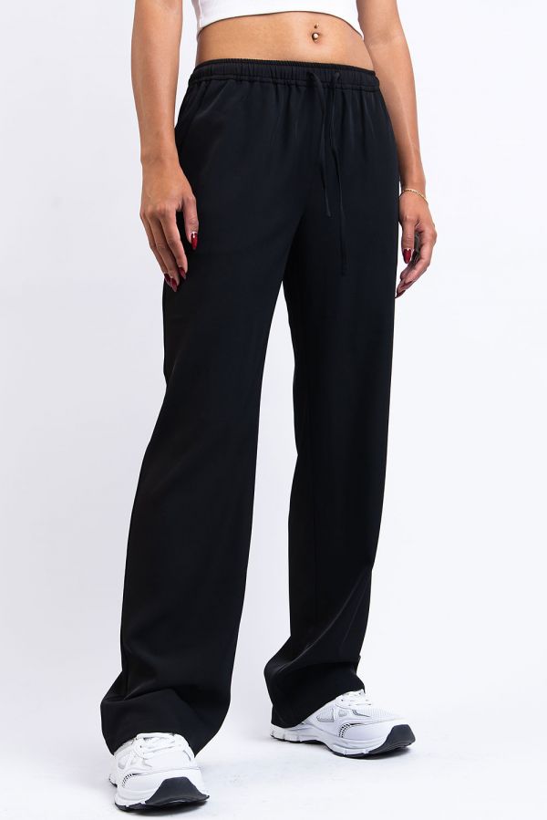 Mid Waist Suit Pants With A Drawstring - Kayla Black