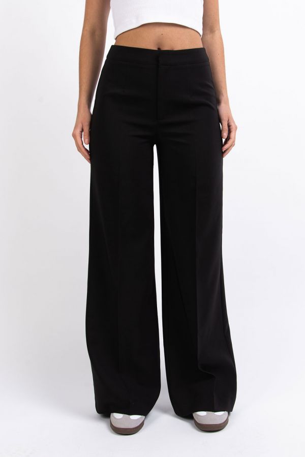 High Waist Suit Pants With Wide Legs - Ciara Black